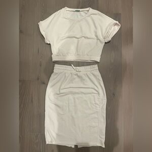 United Colors of Benetton Cream Women's Skirt Set